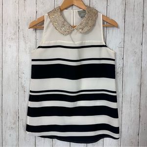 Maeve Halter Top Womens Size X Small Stripped sleeveless